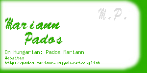 mariann pados business card